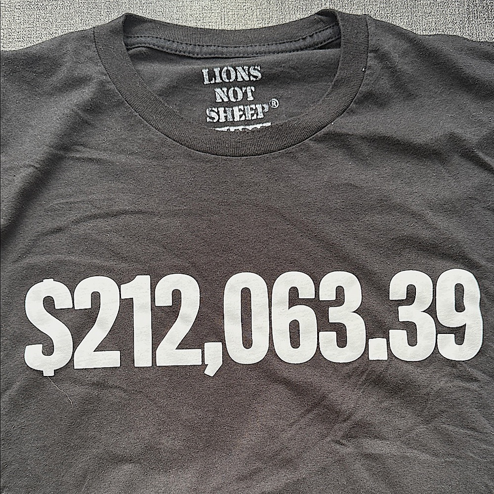 Lions Not Sheep Black Logo Tee - Size XL